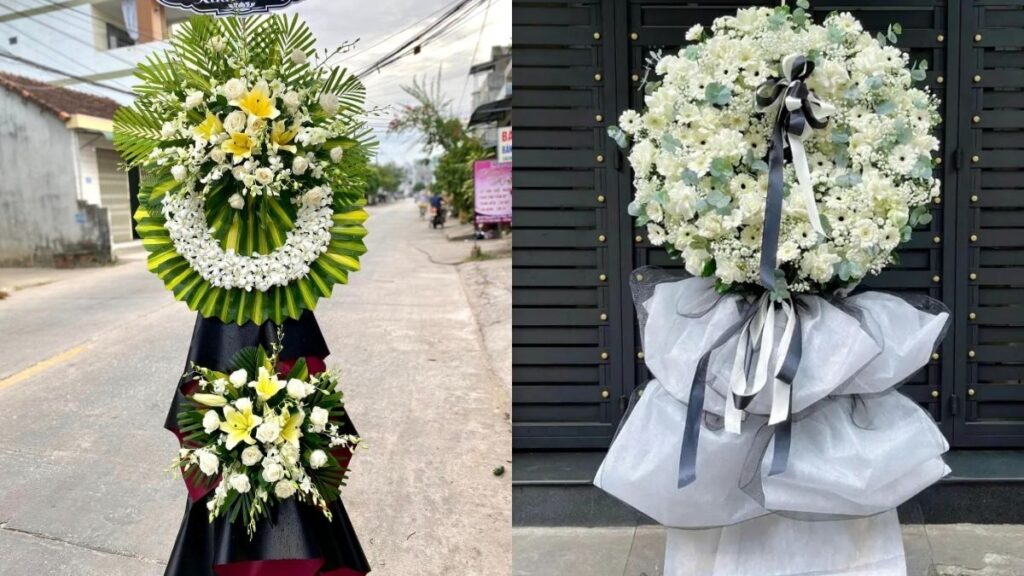 Hoa tang lễ: Cách chọn hoa viếng phù hợp, trang trọng 11 So sánh kệ hoa tang lễ một tầng và hai tầng
