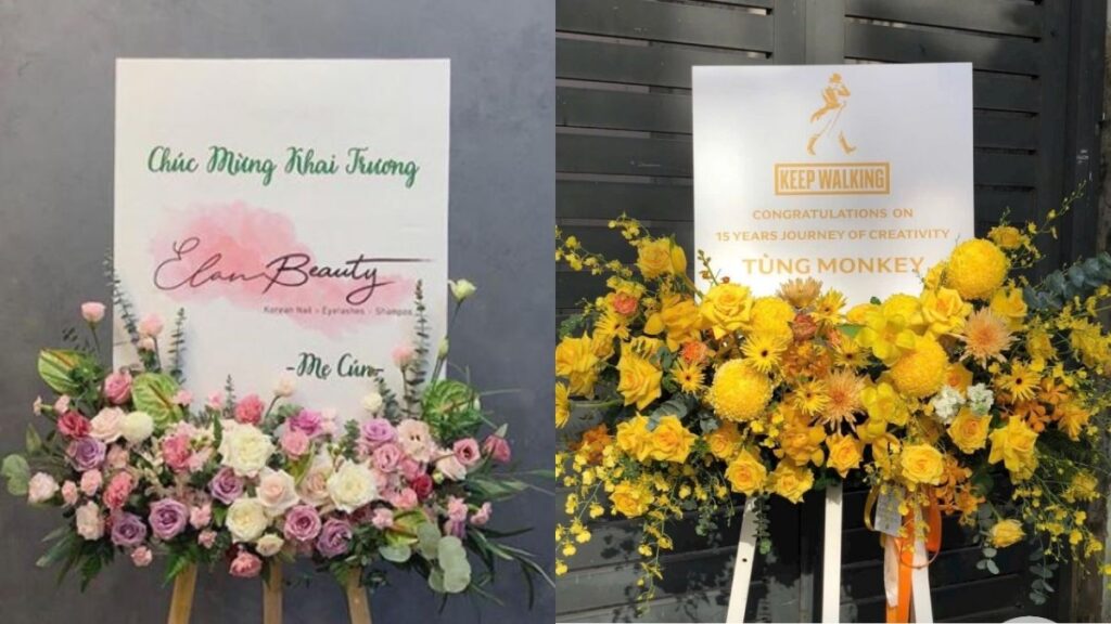 Mẫu lời chúc trên kệ hoa khai trương