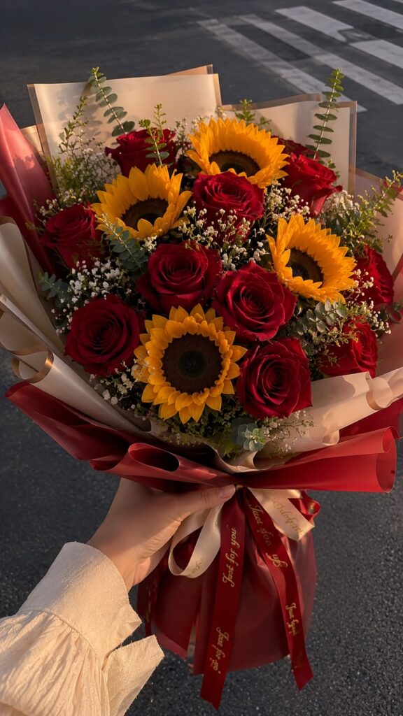 99+ Mẫu Bó Hoa Hướng Dương Đẹp Nhất: Giá Rẻ, Giao Tốc Hành 12 Hoa hướng dương kết hợp với hoa hồng